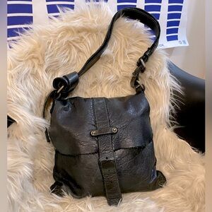 Vintage Boho Italian Leather Satchel